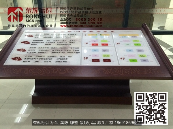 陕西西安市中医医院标识牌制作 大厅总平面图标牌制作